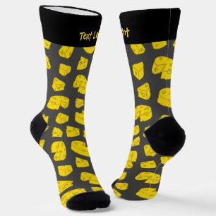 Chaussette Chaussettes Motifs au fromage jaune