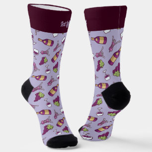 Chaussette Chaussettes Motifs au vin rouge
