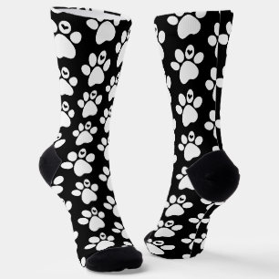 Chaussette Chaussettes Motifs blanches Paw Chat