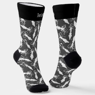 Chaussette Chaussettes Motifs de calmar blanc