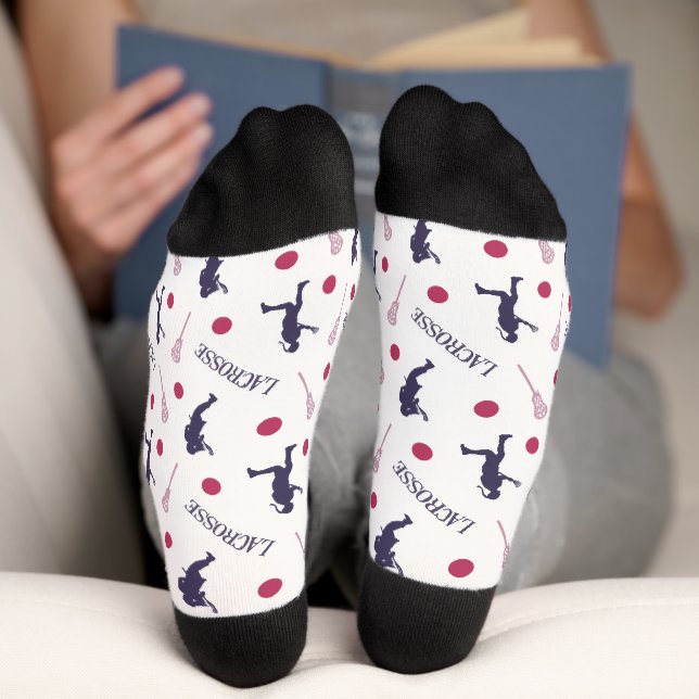 Chaussette Chaussettes Motifs de joueur de crosse féminine ro (Fond)