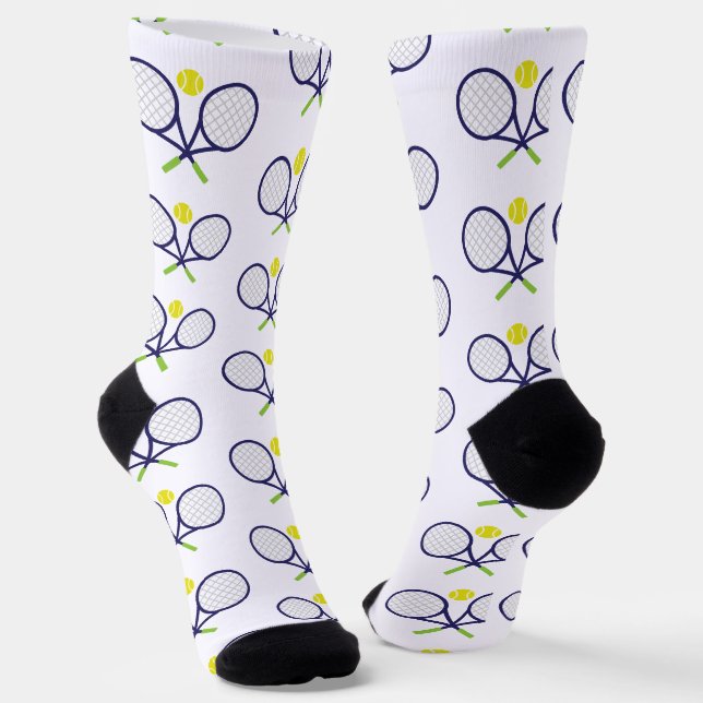 Chaussette Chaussettes Motifs de la Marine Tennis Racquets (Angulaire)