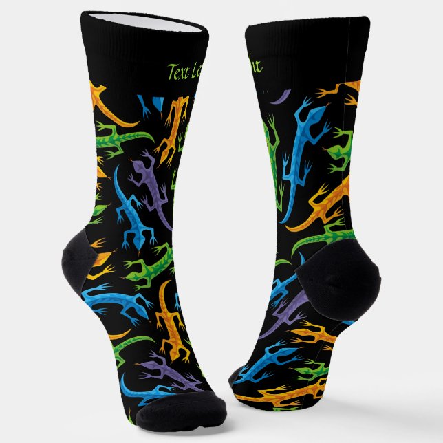 Chaussette Chaussettes Motifs de lézards multicolores tribale (Angulaire)