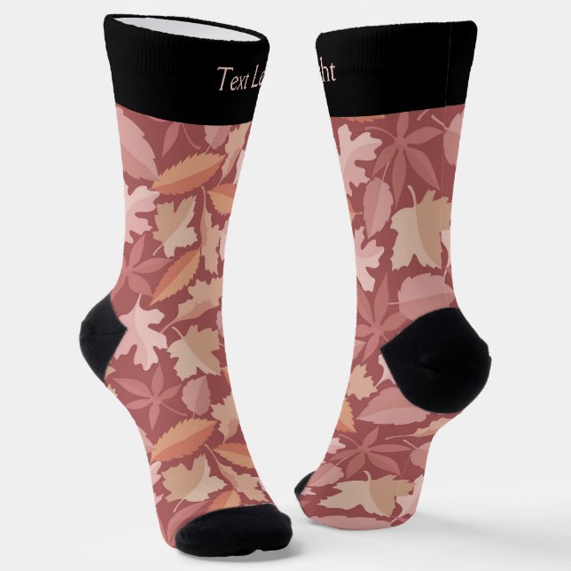 Chaussette Chaussettes Motifs Feuilles de Marsala (Angulaire)
