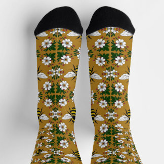 Chaussette Chaussettes Motifs Fleur Abeille