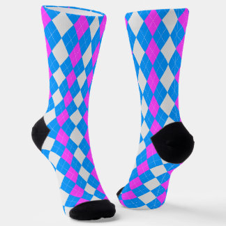 Chaussette Chaussettes Motifs Jacquards AQUA BLUE & MAGENTA P