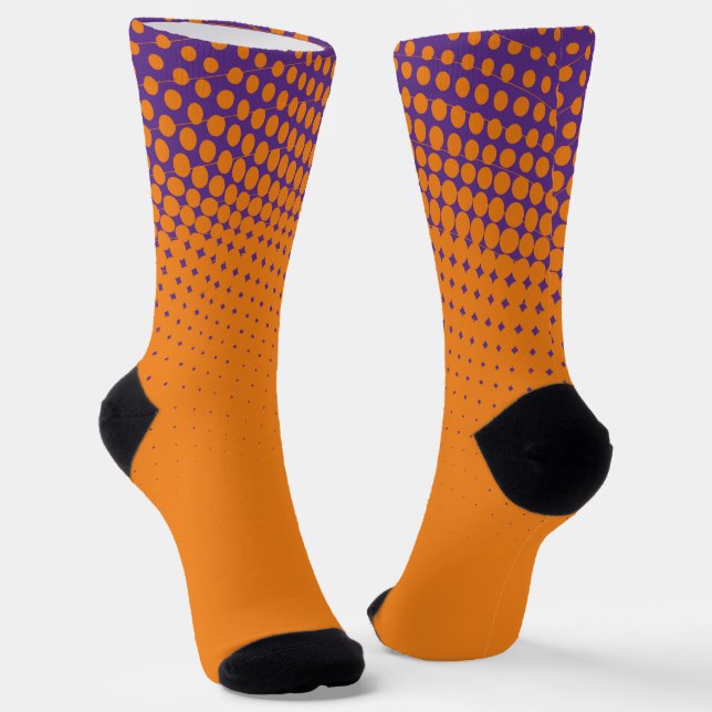 Chaussette Chaussettes Motifs Orange Et Violet (Angulaire)