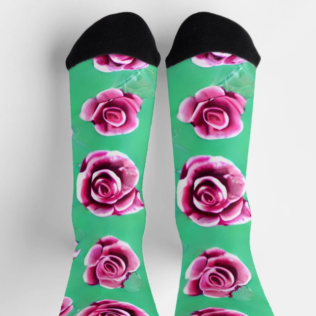 Chaussette Chaussettes Motifs roses (Haut)