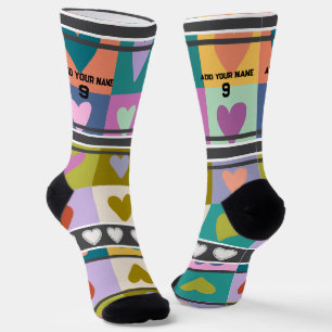 Chaussette Chaussettes numéro nom cœur Coloré
