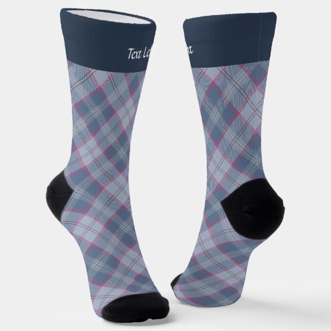 Chaussette Chaussettes Pastel bleu et rose Tartan (Angulaire)