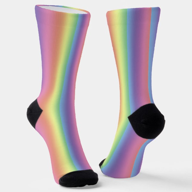 Chaussette Chaussettes - Pastel Rainbow Stripes (verticale) (Angulaire)