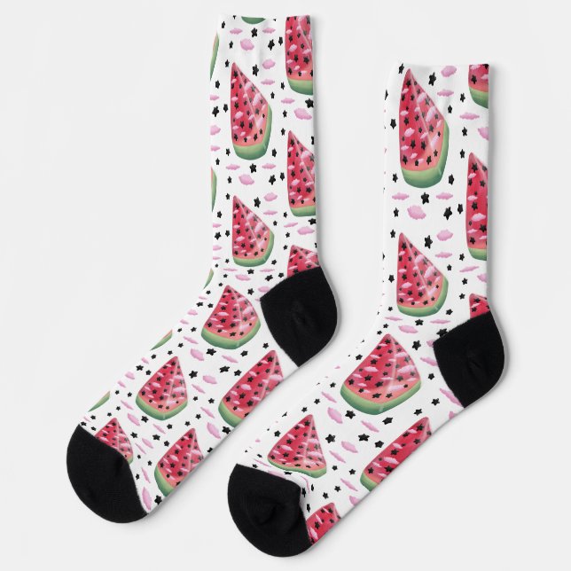 Chaussette chaussettes pastèque étoile  (Gauche)