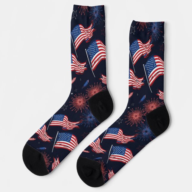 Chaussette Chaussettes Patriotique Fireworks (Gauche)