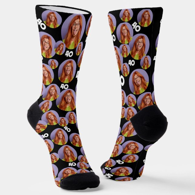 Chaussette Chaussettes personnalisées Anniversaire Visage Cha (Angulaire)