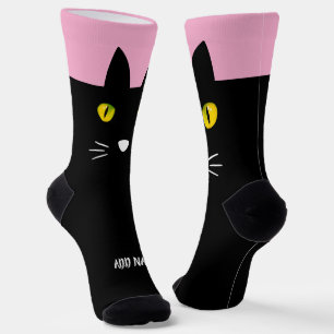 Chaussette Chaussettes Personnalisées Chat Noir - Cadeau Pers