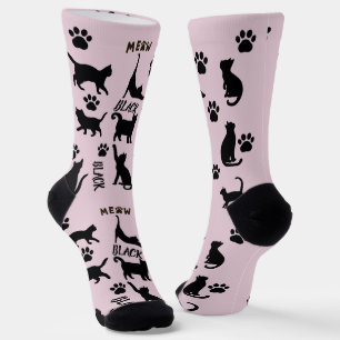 Chaussette Chaussettes personnalisées chat noir Cadeau pour