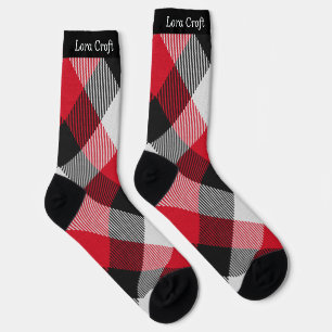 Chaussette Chaussettes personnalisées de Noël à carreaux mult