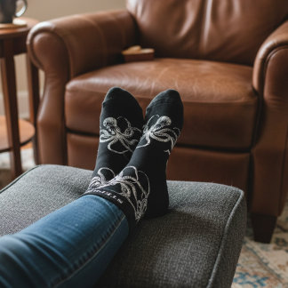 Chaussette Chaussettes personnalisées Pieuvre Noire avec nom