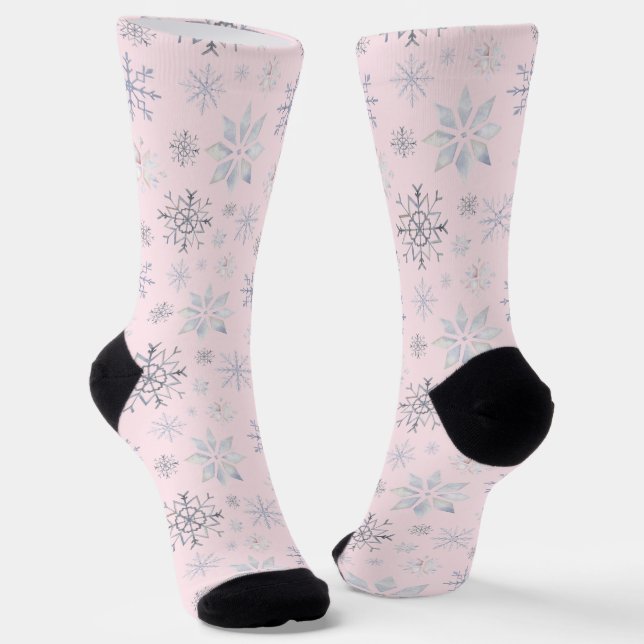 Chaussette Chaussettes personnalisées roses pour les flocons  (Angulaire)