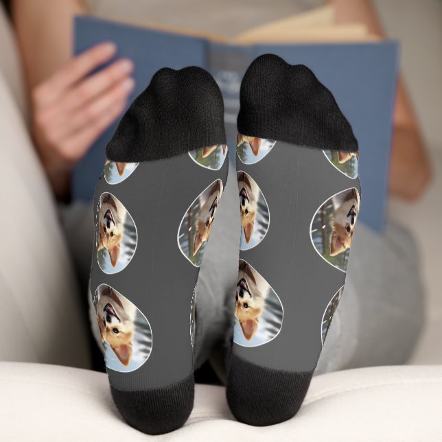 Chaussette Chaussettes photo personnalisées pour animaux de c (Fond)