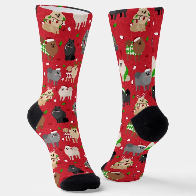 Chaussette Chaussettes Poméraniennes de Noël (Angulaire)