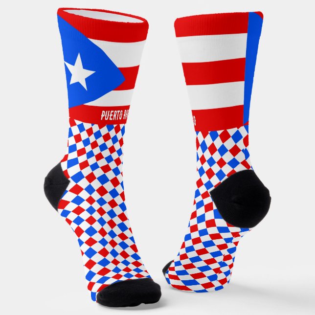 Chaussette Chaussettes Porto Rico, mode drapeau / sports (Angulaire)