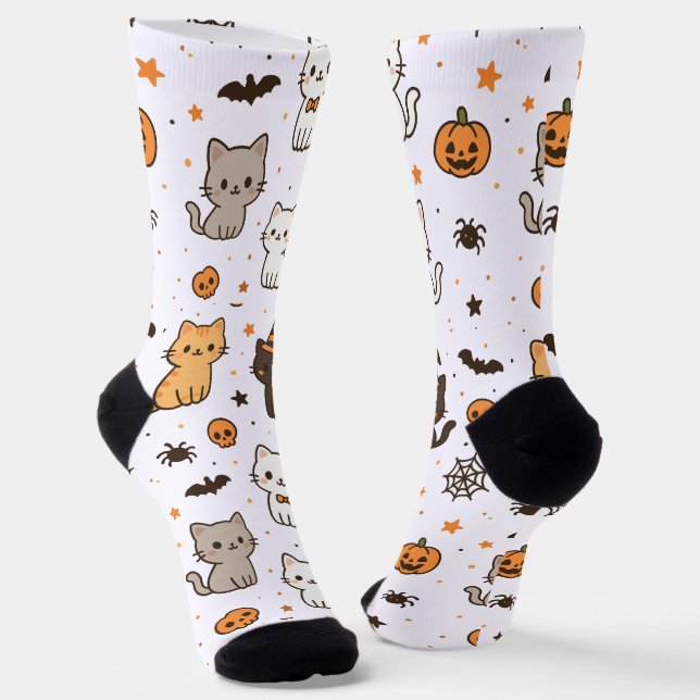Chaussette Chaussettes pour chats Kawaii Halloween - Cadeau A (Angulaire)