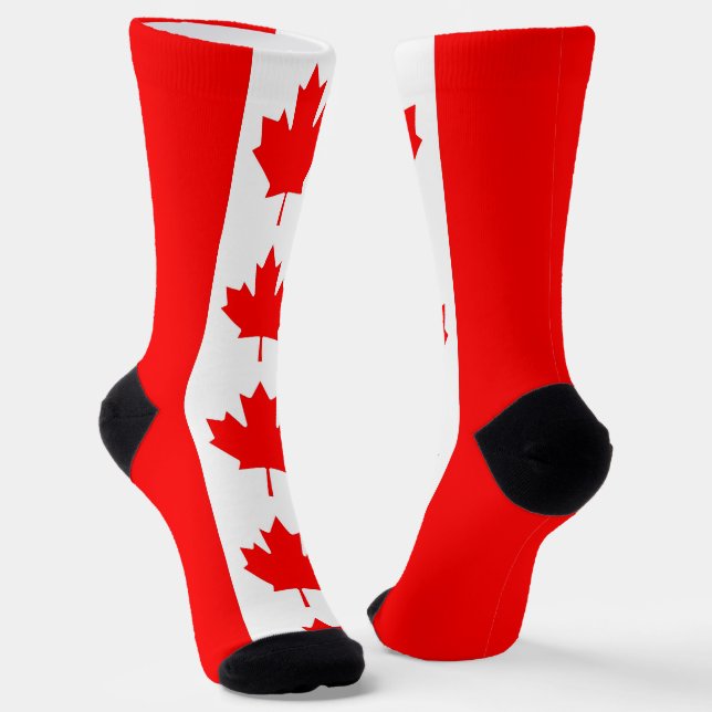 Chaussette Chaussettes pour femmes avec drapeau du Canada (Angulaire)