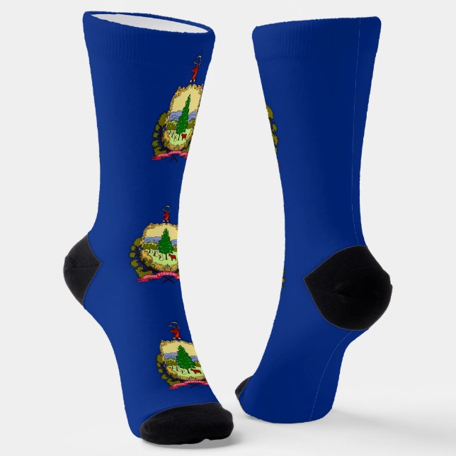 Chaussette Chaussettes pour femmes avec drapeau du Vermont, É (Angulaire)