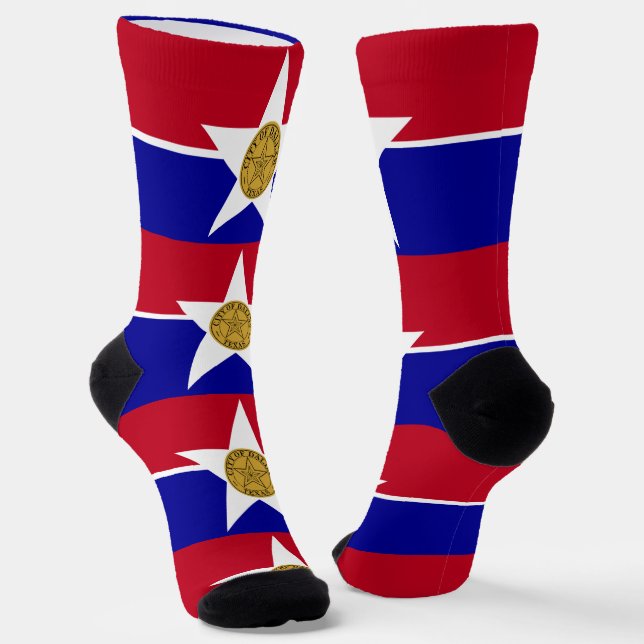 Chaussette Chaussettes pour femmes avec le drapeau de Dallas, (Angulaire)