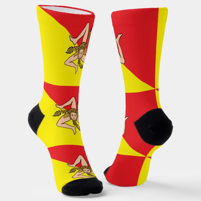 Chaussette Chaussettes pour femmes avec le drapeau de la Sici (Angulaire)