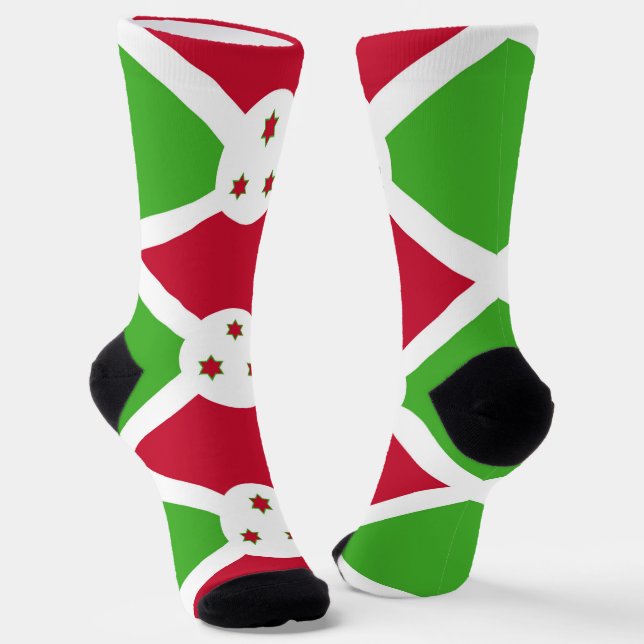 Chaussette Chaussettes pour femmes avec le drapeau du Burundi (Angulaire)