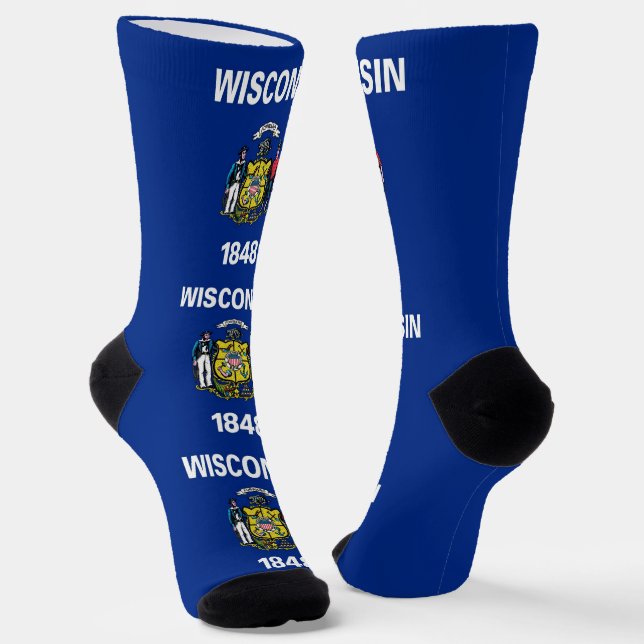 Chaussette Chaussettes pour femmes avec le drapeau du Wiscons (Angulaire)