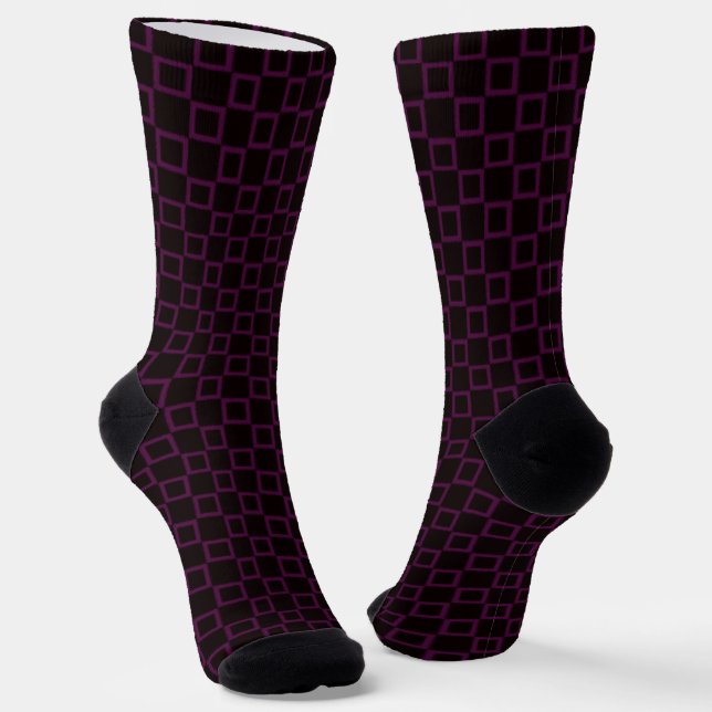 Chaussette Chaussettes pour femmes, violet violet noir design (Angulaire)