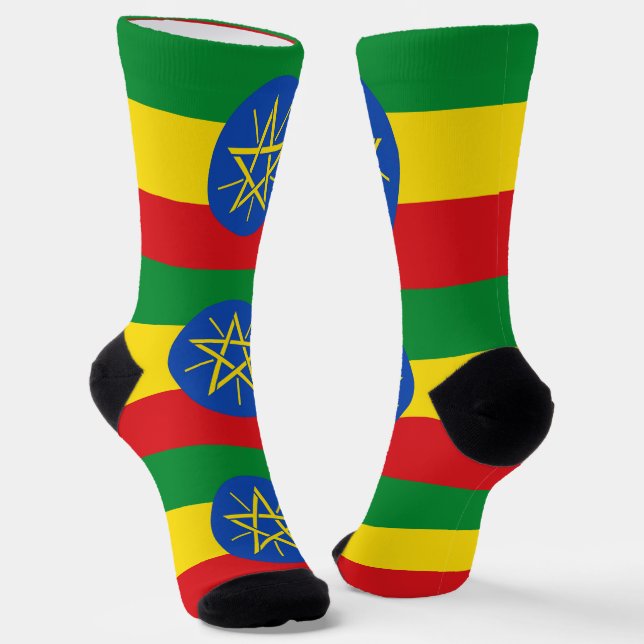 Chaussette Chaussettes pour hommes avec drapeau d'Ethiopie (Angulaire)