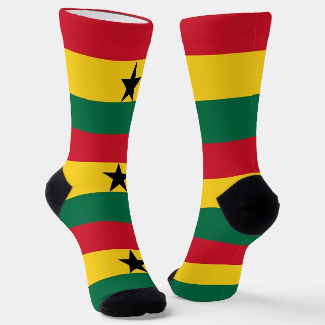 Chaussette Chaussettes pour hommes avec drapeau du Ghana (Angulaire)