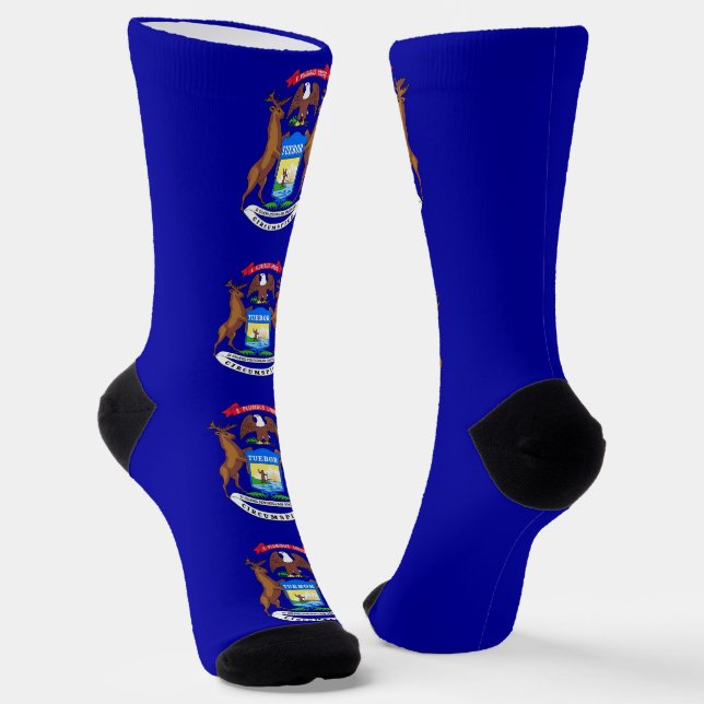 Chaussette Chaussettes pour hommes avec drapeau du Michigan (Angulaire)