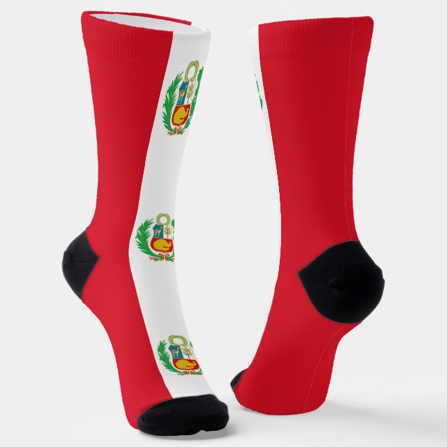 Chaussette Chaussettes pour hommes avec drapeau du Pérou (Angulaire)