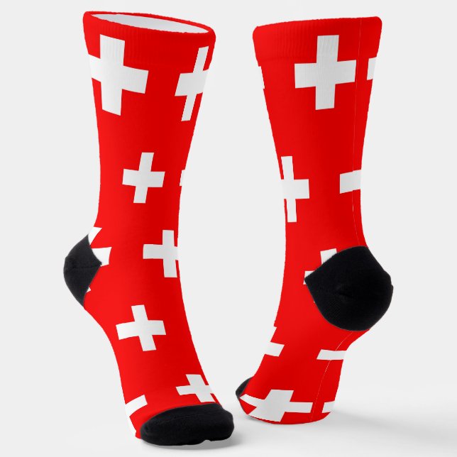 Chaussette Chaussettes pour hommes avec drapeau suisse (Angulaire)