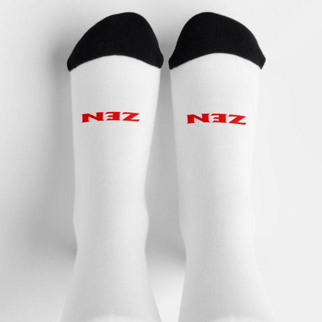 Chaussette Chaussettes premium Zen rouge blanc vers l'extérie (Haut)