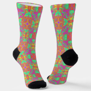 Chaussette Chaussettes psychédéliques colorées et vibrantes