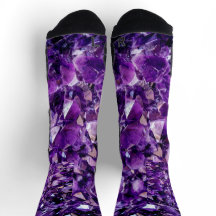 Chaussettes Qui Rock Purple Améthyste Géode Crysta
