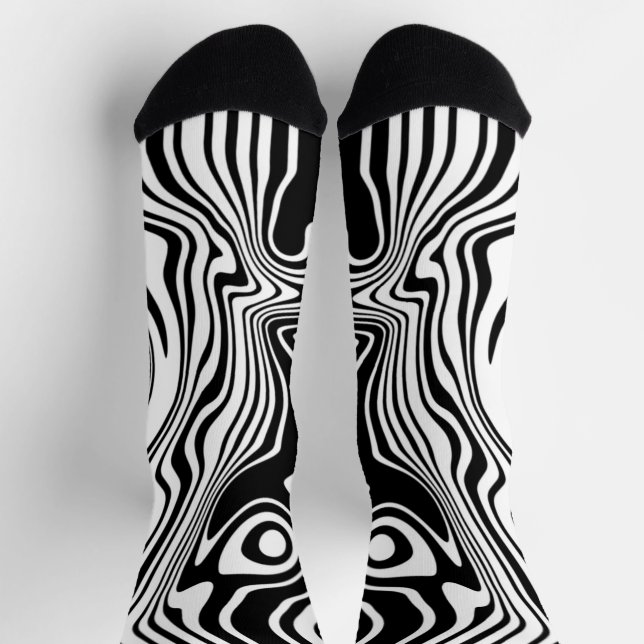 Chaussette Chaussettes rayées noir et blanc - Choisir des cou (Haut)