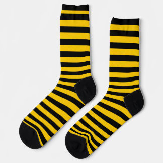 Chaussette Chaussettes rayées noires et jaunes classiques