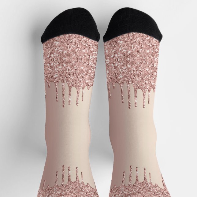 Chaussette Chaussettes rose Parties scintillant à étincelles  (Haut)