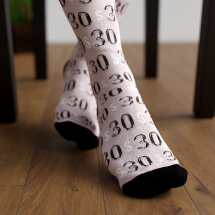 Chaussette Chaussettes roses à motif de ballon pour 30e anniv
