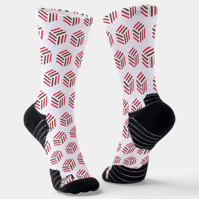 Chaussette Chaussettes rouges et blanches classiques | Peigne (Angulaire)