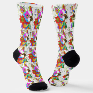 Chaussette Chaussettes Terrier Boston mignonnes et colorées