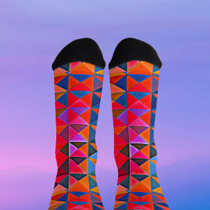 Chaussette Chaussettes Triangle multicolore Op-Art Rétro