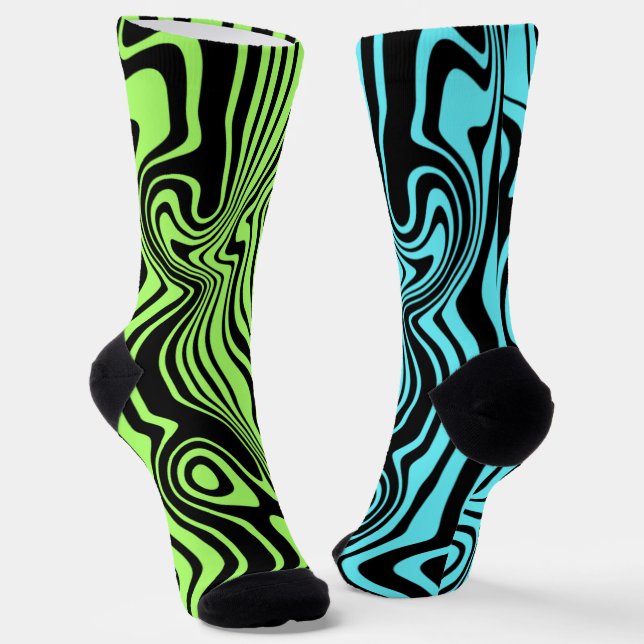Chaussette Chaussettes Turquoises  Black Wavy Gratées (Angulaire)